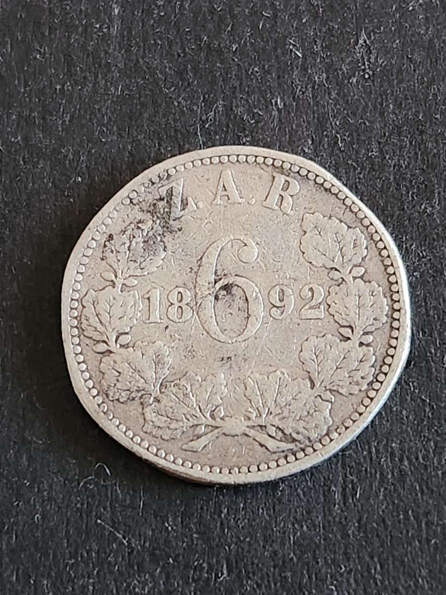 ZAR Sixpence 1892 - as per photograph