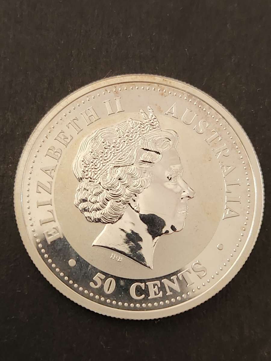 Australia 1/2 oz 999 Silver 50 Cents 2000 Proof Year of the Dragon - as per photograph