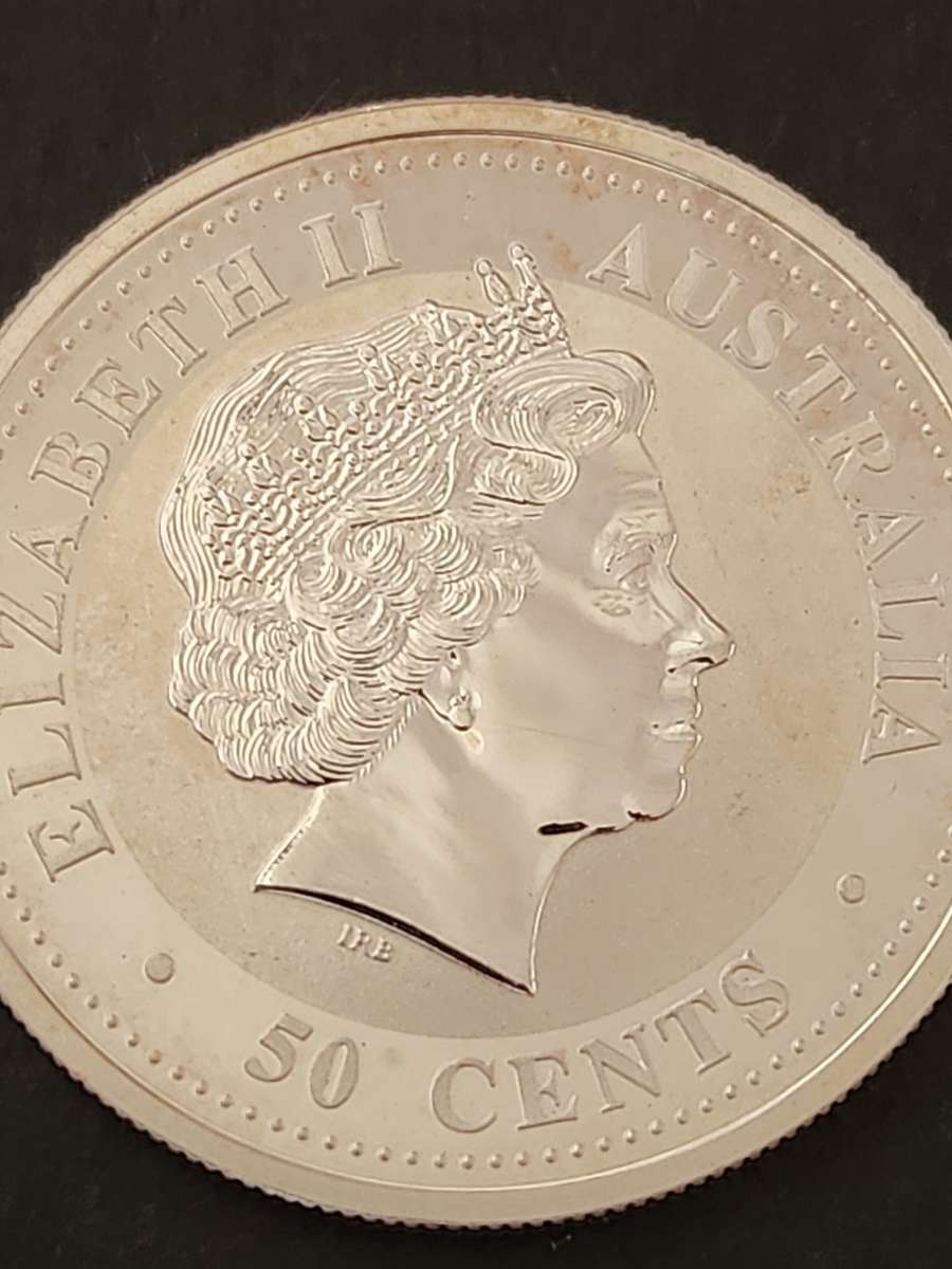 Australia 1/2 oz 999 Silver 50 Cents 2000 Proof Year of the Dragon - as per photograph