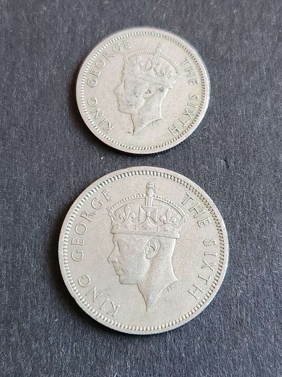 Southern Rhodesia Sixpence and One Shilling 1952 - as per photograph