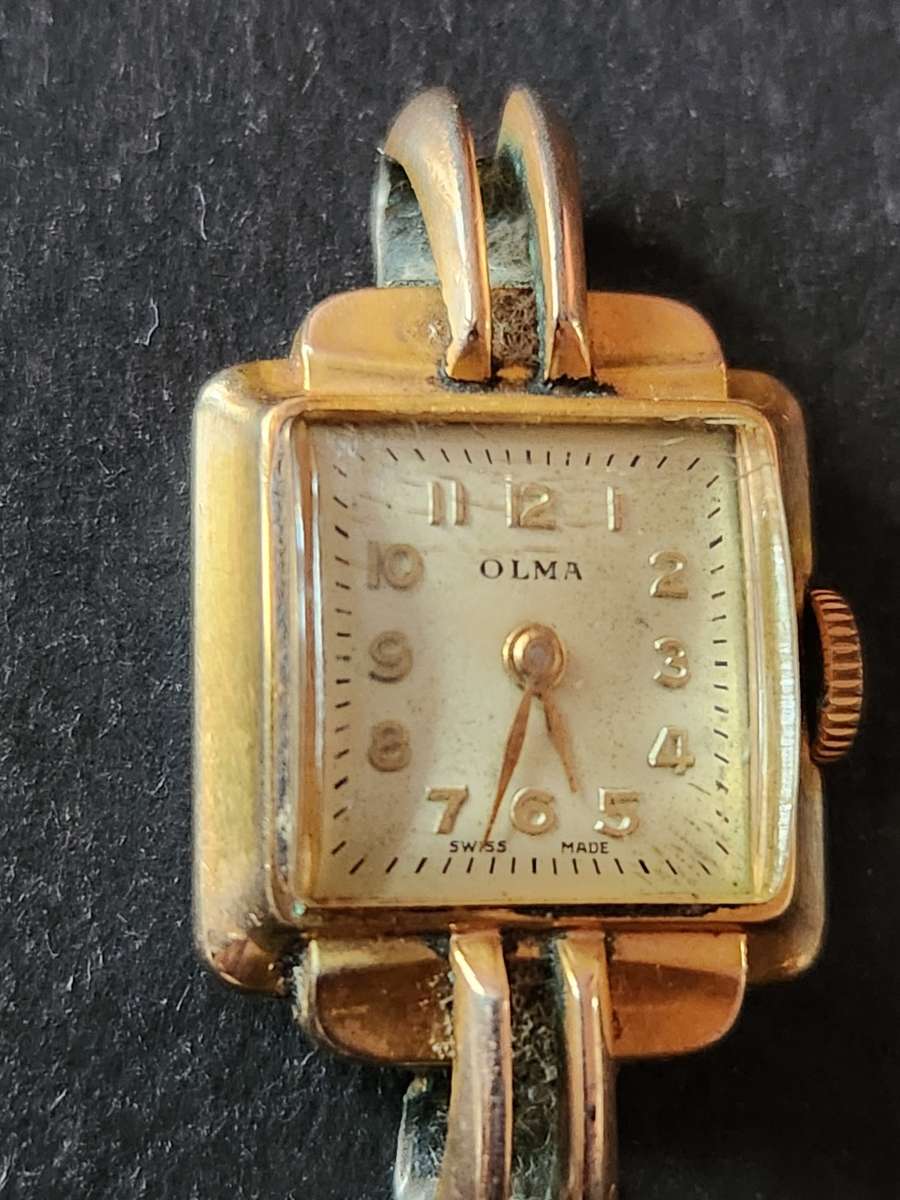 Vintage Ladies Olma 15 Jewels Mechanical Wrist Watch 20 Microns - working (needs to be serviced)