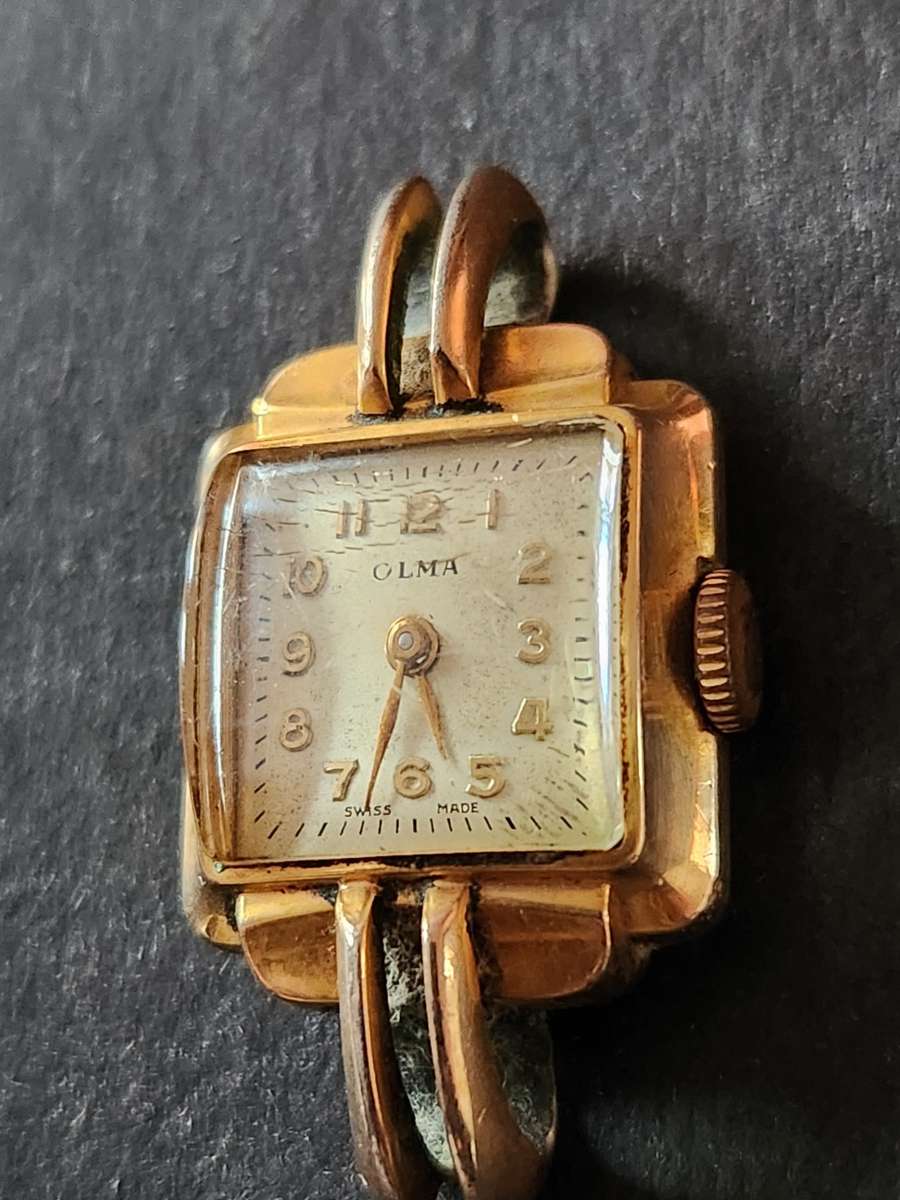 Vintage Ladies Olma 15 Jewels Mechanical Wrist Watch 20 Microns - working (needs to be serviced)