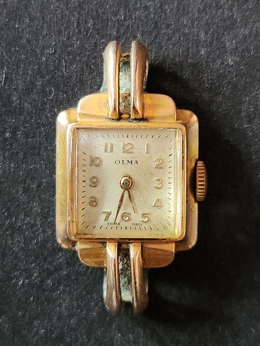 Vintage Ladies Olma 15 Jewels Mechanical Wrist Watch 20 Microns - working (needs to be serviced)