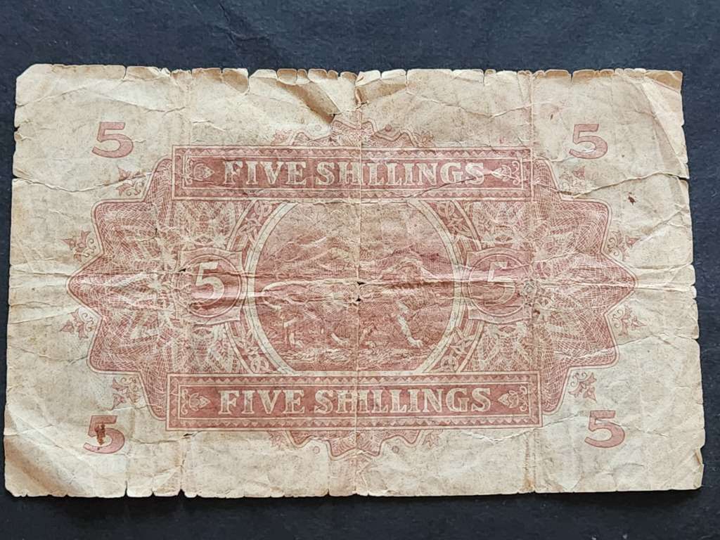 The East African Currency Board 5 Shillings Nairobi 2 January 1939 - as per photograph