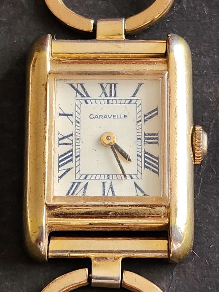 Vintage Caravelle 7 Jewels Gold Plated Ladies Watch (not working) - as per photograph