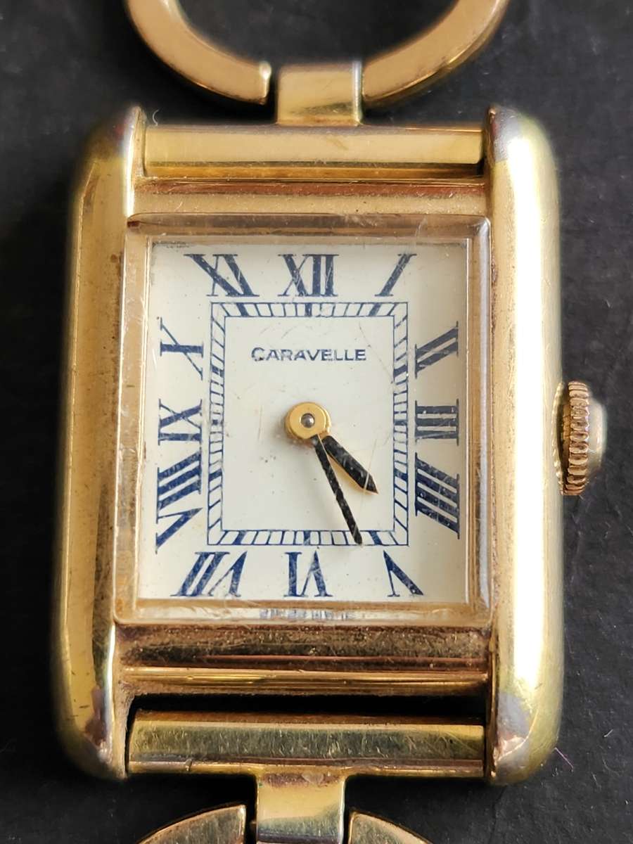 Vintage Caravelle 7 Jewels Gold Plated Ladies Watch (not working) - as per photograph