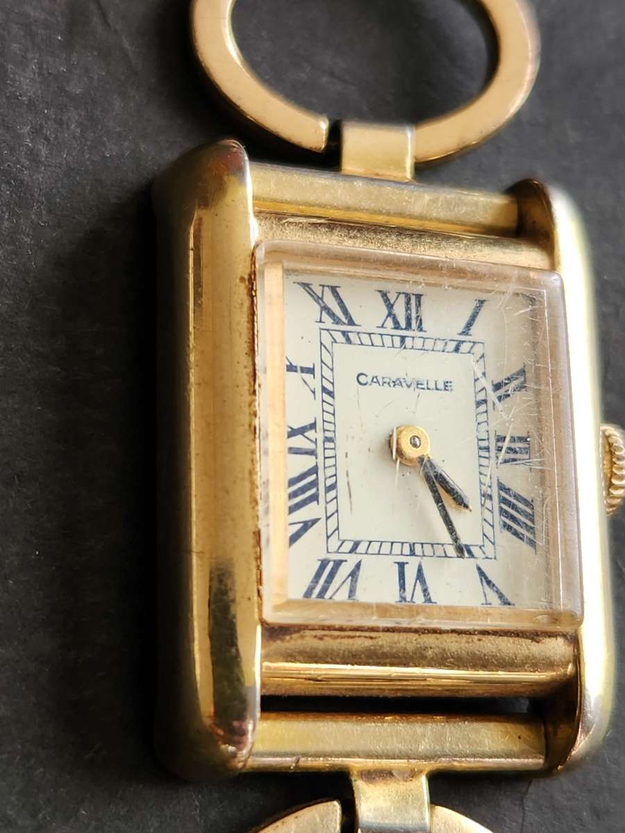 Vintage Caravelle 7 Jewels Gold Plated Ladies Watch (not working) - as per photograph