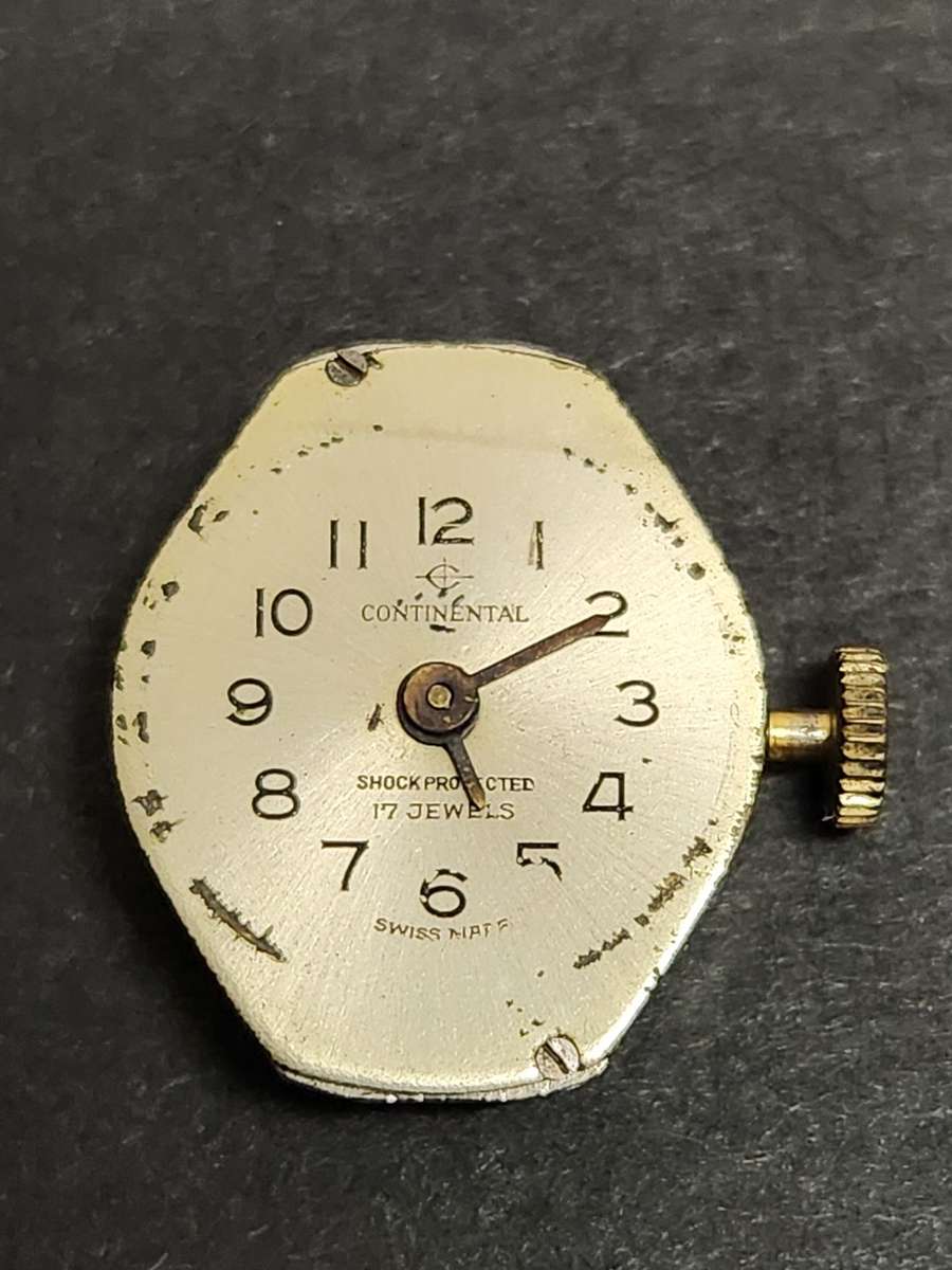 Vintage Continental Shock Protected 17 Jewels Mechanical Ladies Wrist Watch Swissmade (not working)