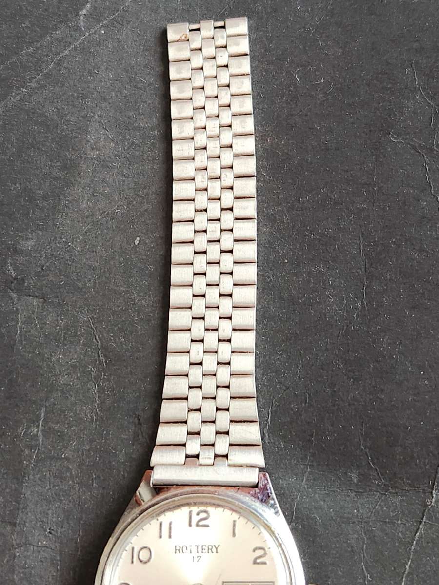 Vintage Rottery 17 Jewels Men`s Wrist Watch (not working) sold as is