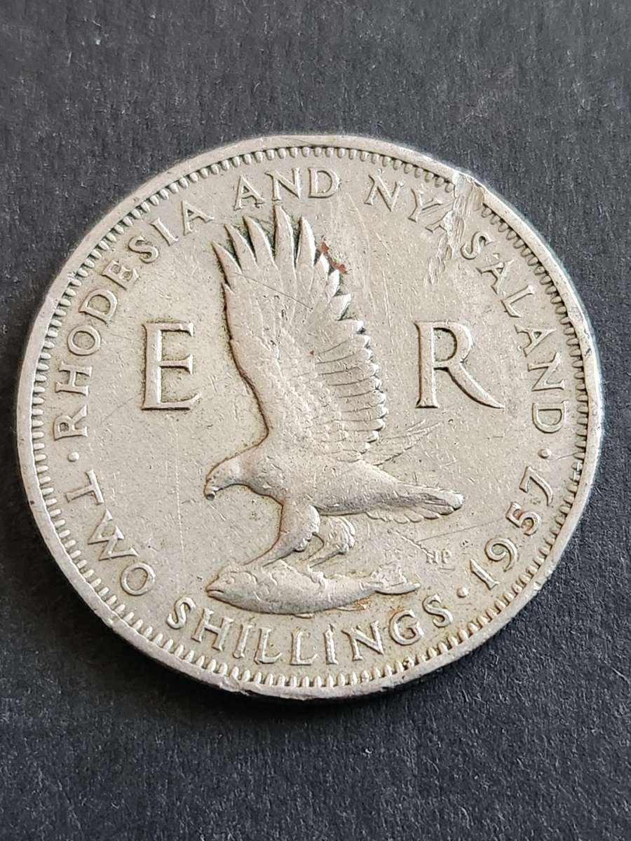 Rhodesia and Nysaland 2 Shillings 1957 (Filler coin) - as per photograph