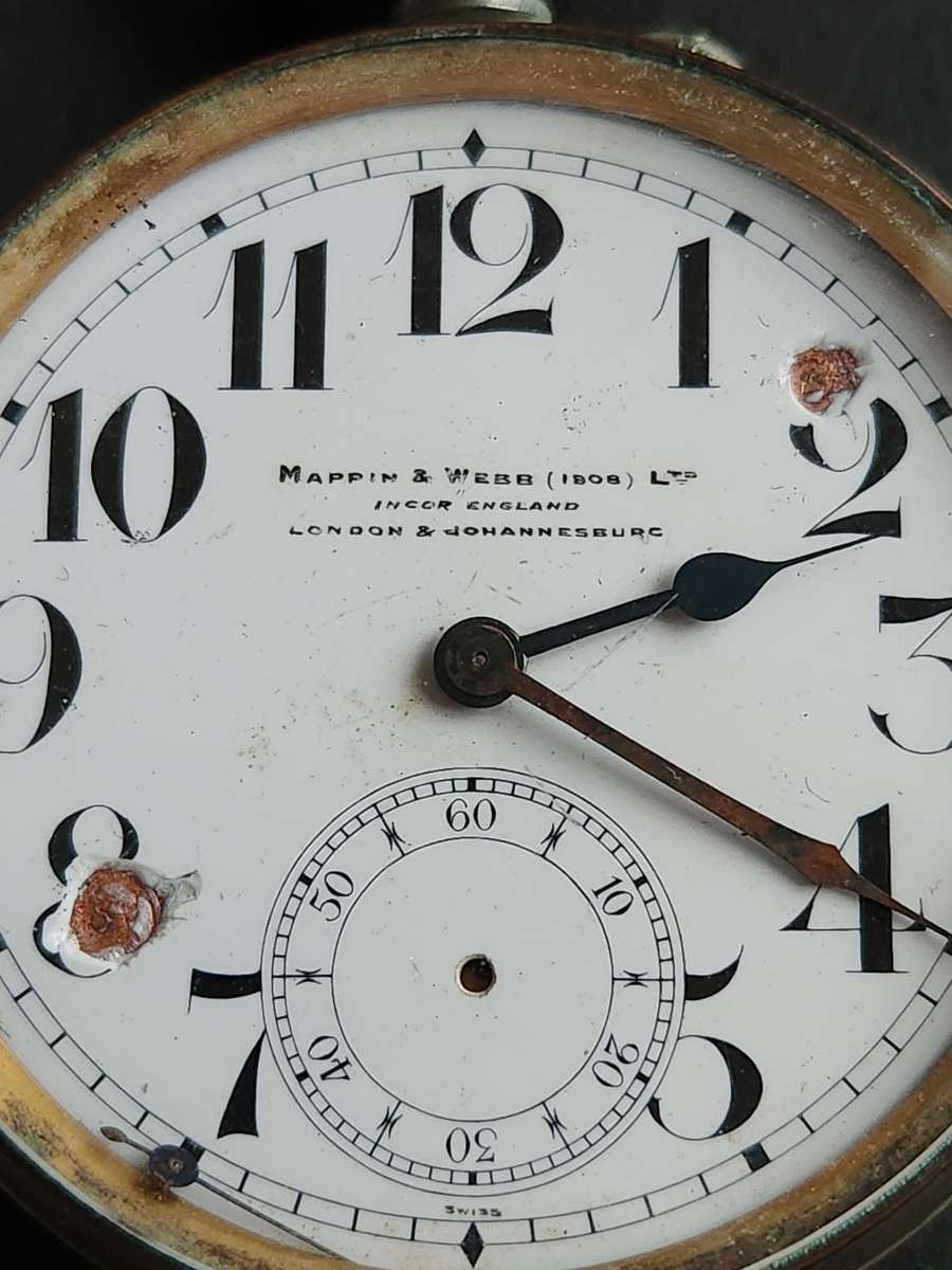 Vintage Mappin & Webb Goliath Swiss Made Pocket Watch 60 mm (not working) - as per photograph
