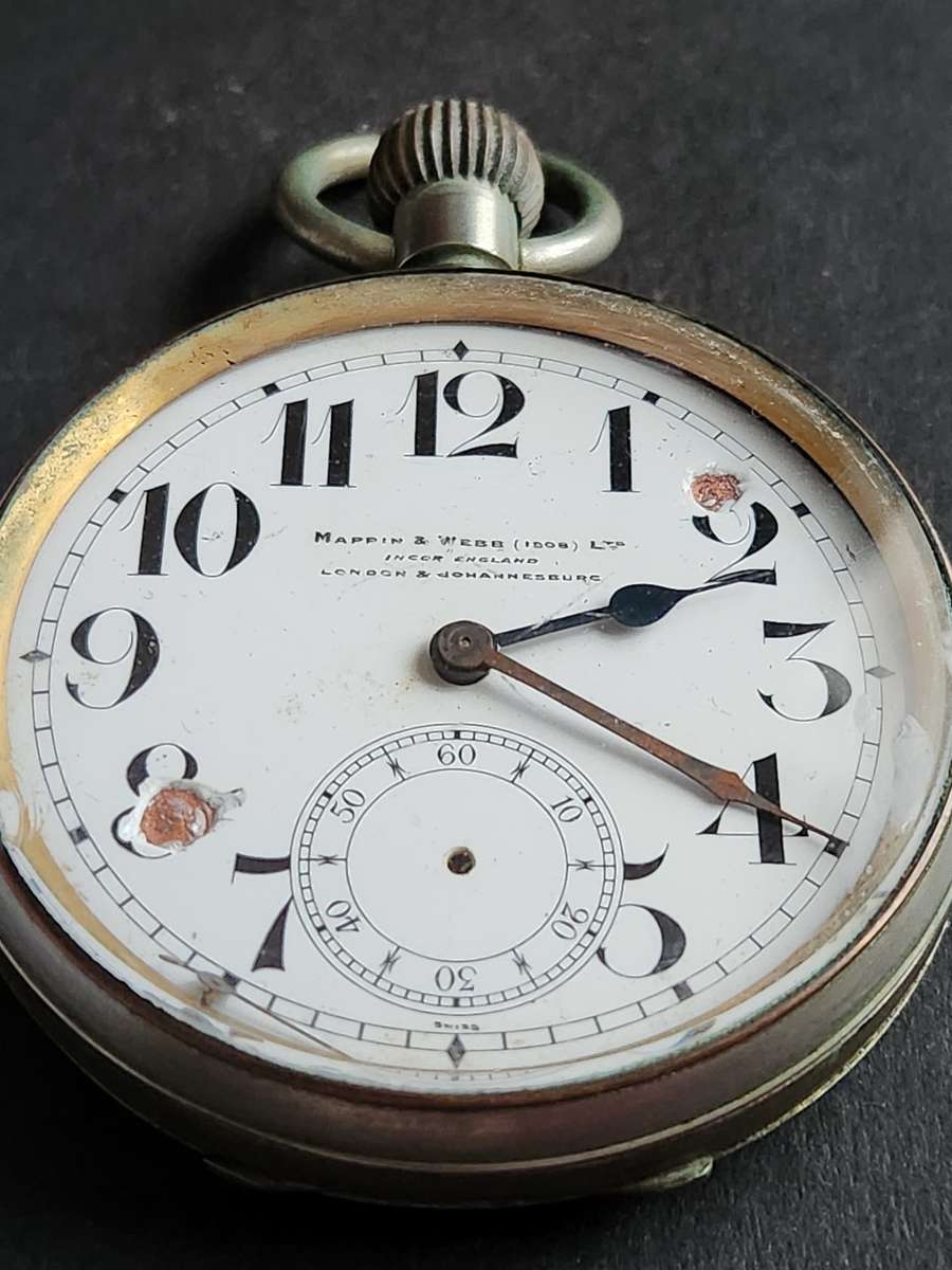 Vintage Mappin & Webb Goliath Swiss Made Pocket Watch 60 mm (not working) - as per photograph