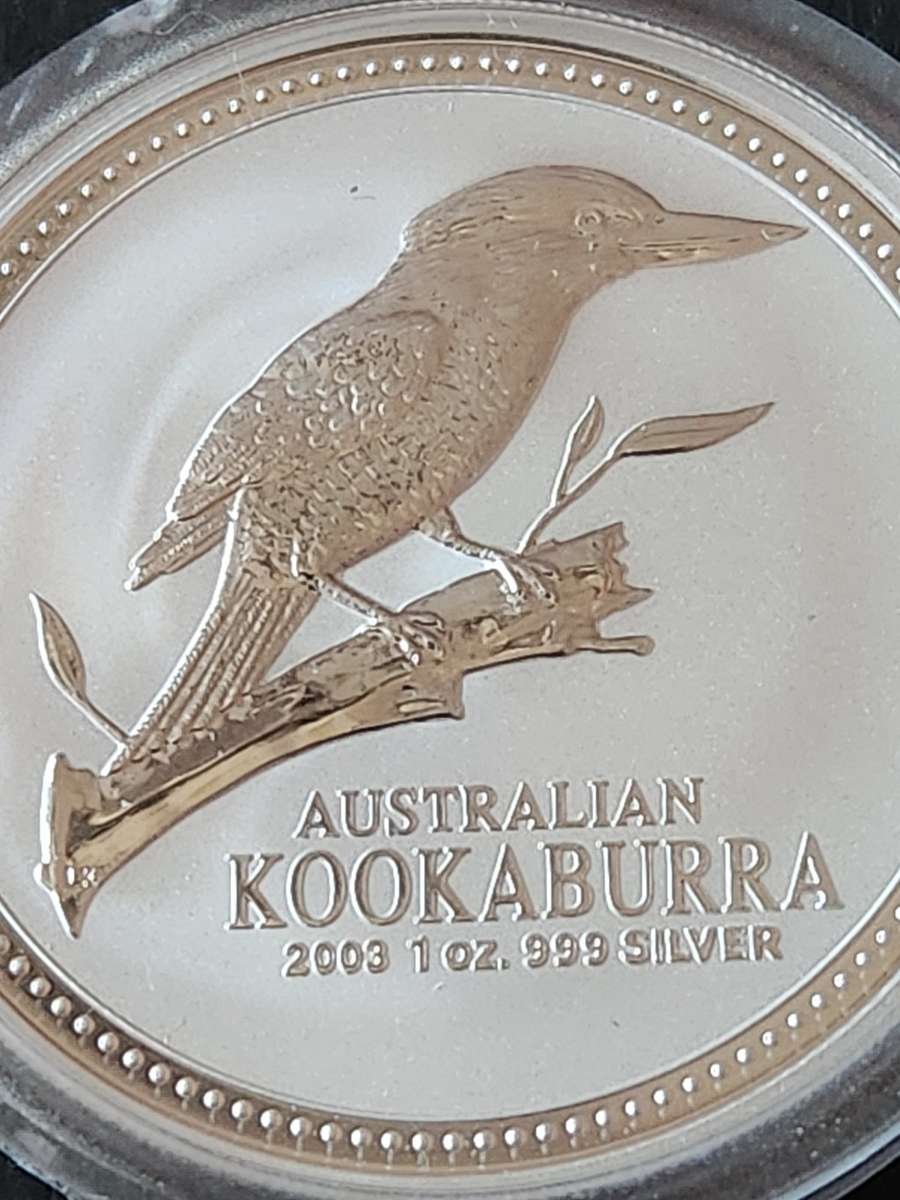 Australia Kookaburra 1 Dollar 1oz  .999 Silver 2003 Proof - as per photograph