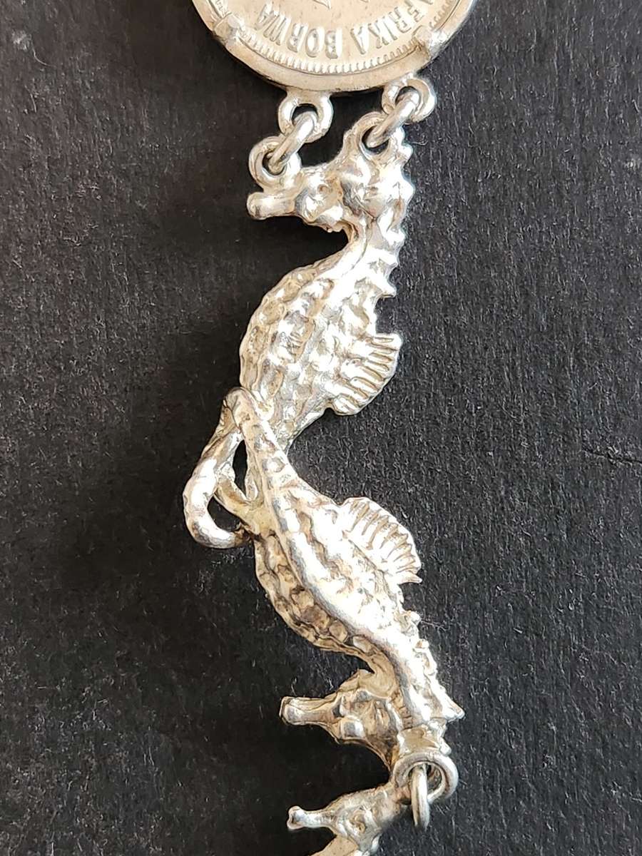 Sterling Silver Sea Horse Tickey Bracelet 15.6g 1997 - as per photograph