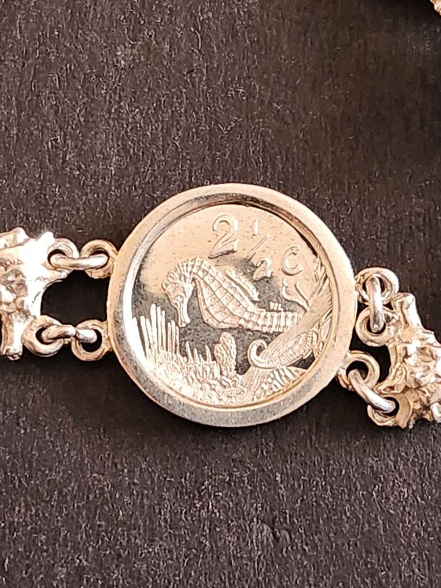 Sterling Silver Sea Horse Tickey Bracelet 15.6g 1997 - as per photograph