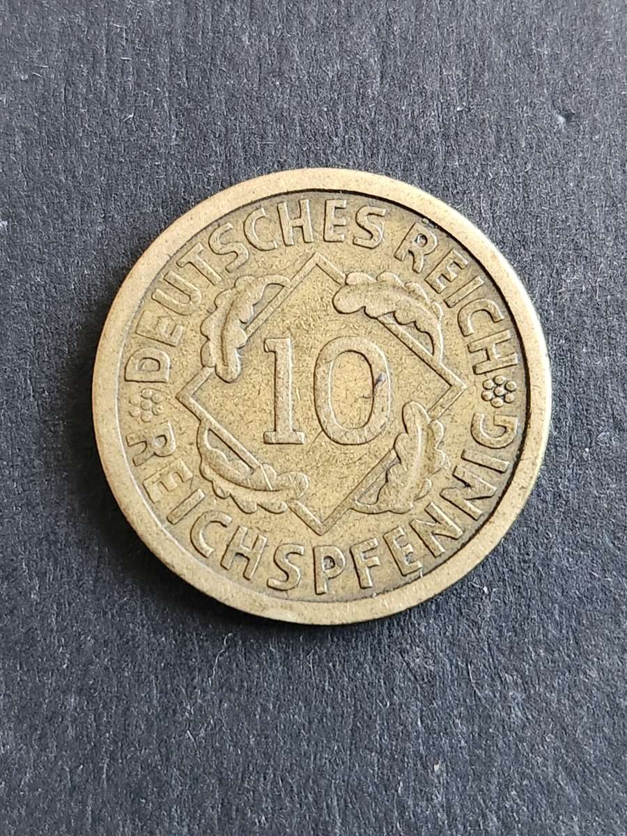 Deutsches Reich 10 Reichs Pfennig 1924 - as per photograph