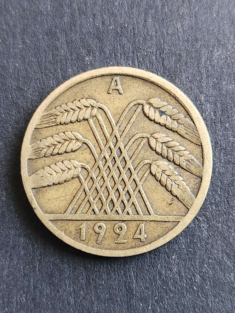 Deutsches Reich 10 Reichs Pfennig 1924 - as per photograph