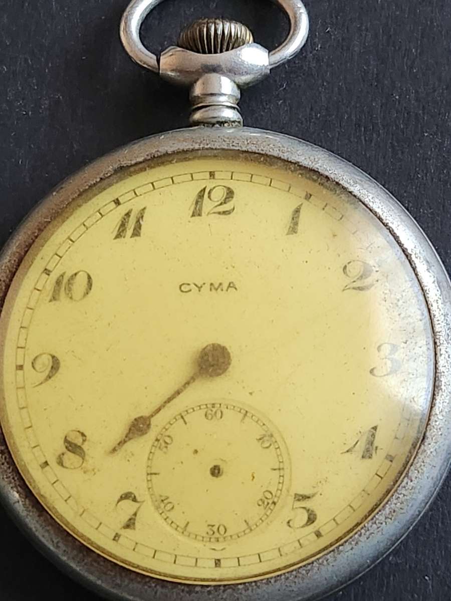 Vintage Cyma Pocket Watch (not working) screw back (parts loose)  - as per photograph