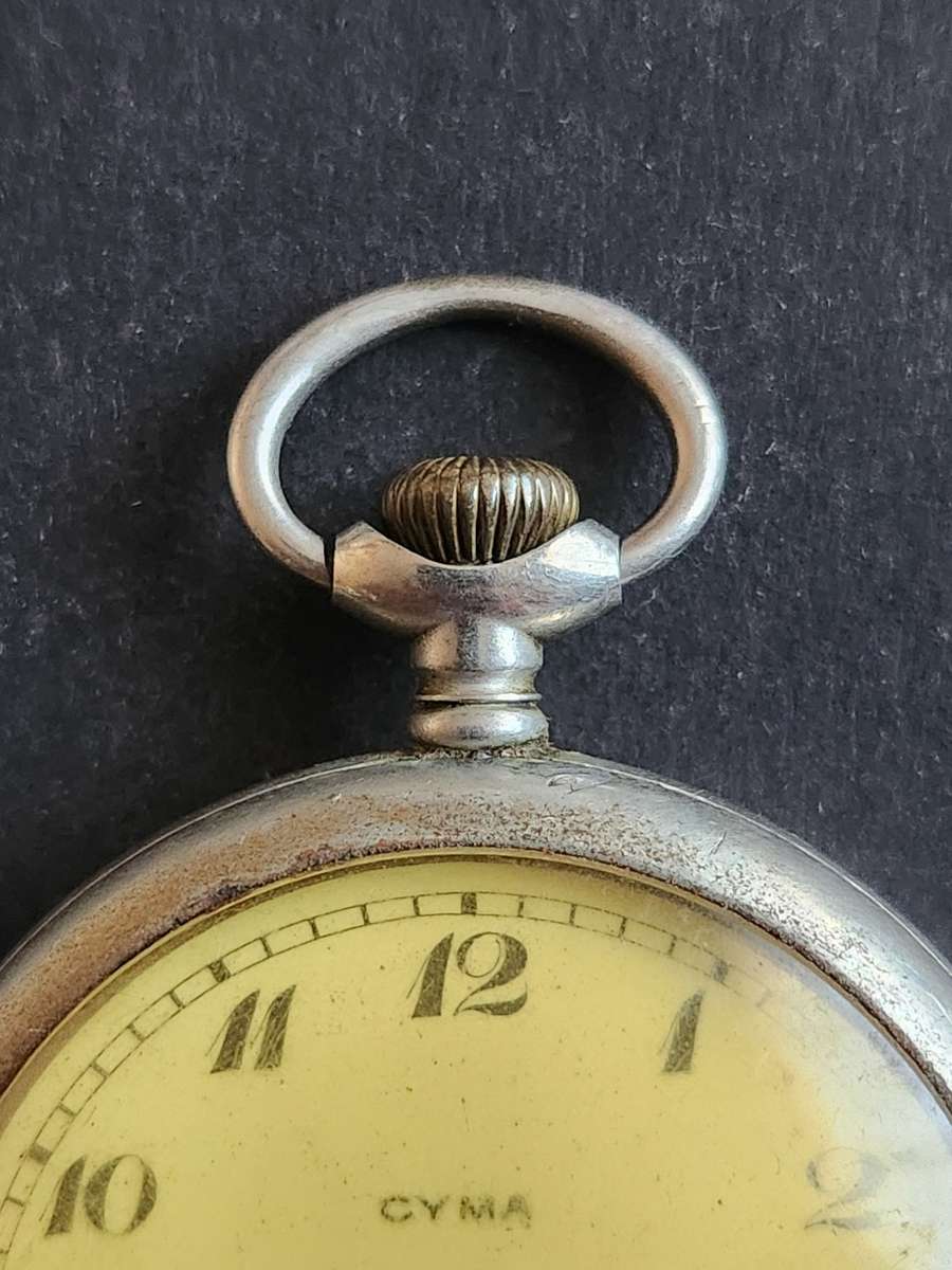 Vintage Cyma Pocket Watch (not working) screw back (parts loose)  - as per photograph