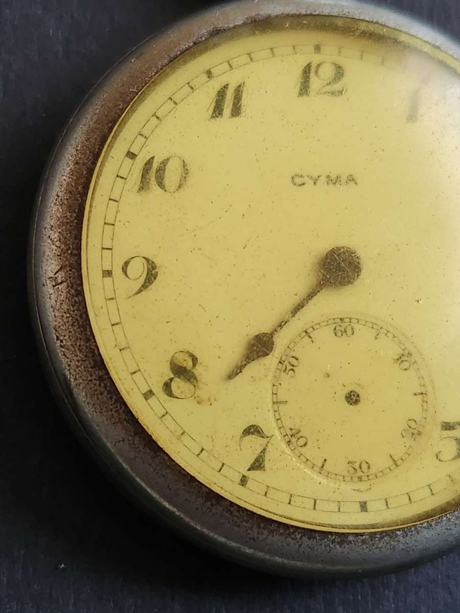 Vintage Cyma Pocket Watch (not working) screw back (parts loose)  - as per photograph