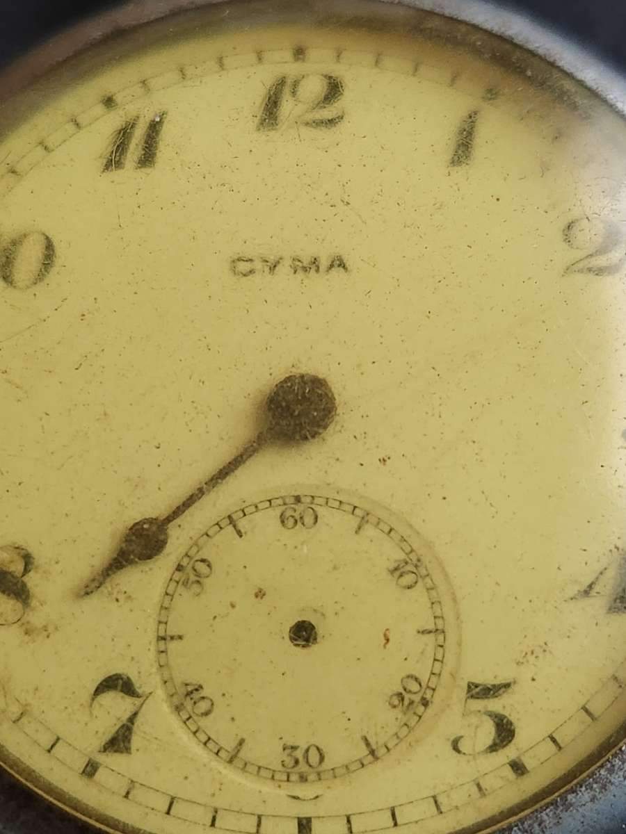 Vintage Cyma Pocket Watch (not working) screw back (parts loose)  - as per photograph