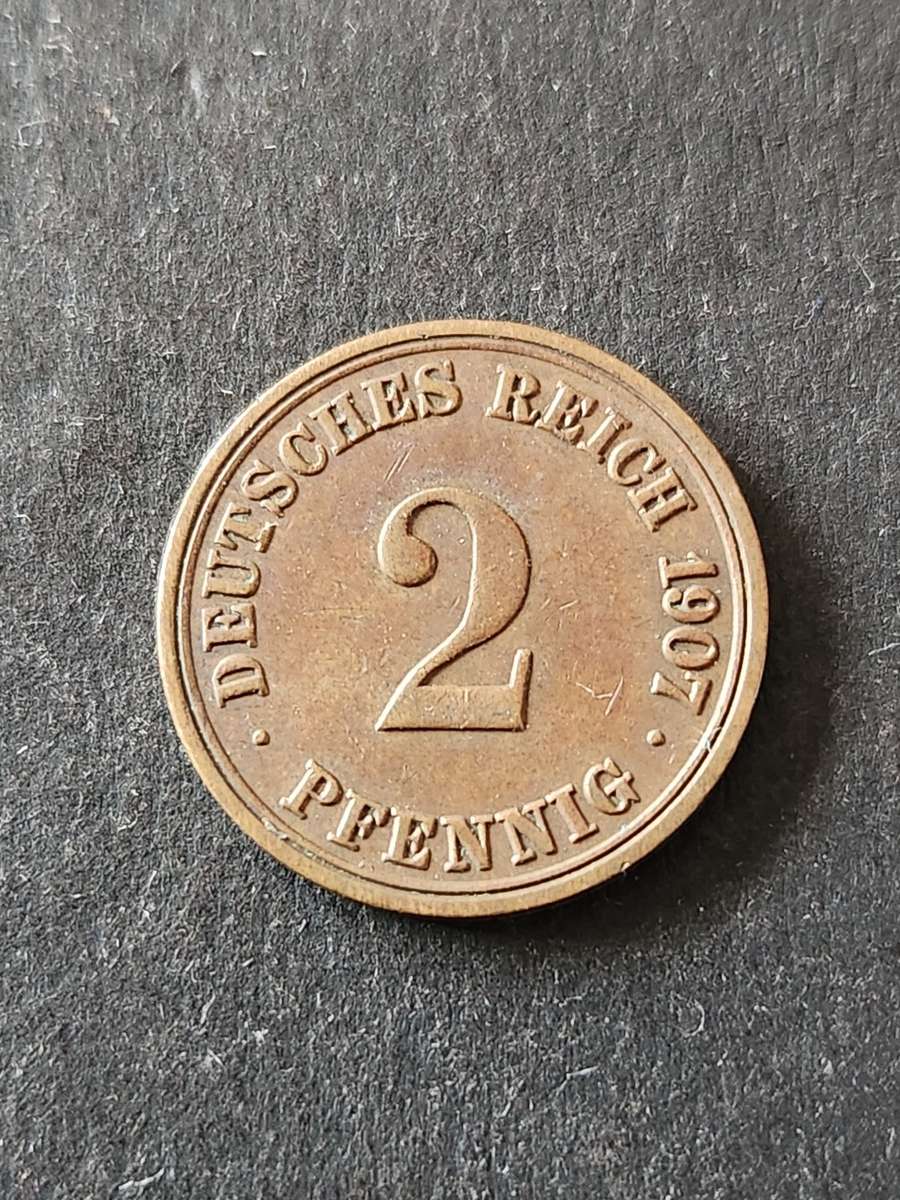 Deutsches Reich 2 Pfennig 1907 - as per photograph