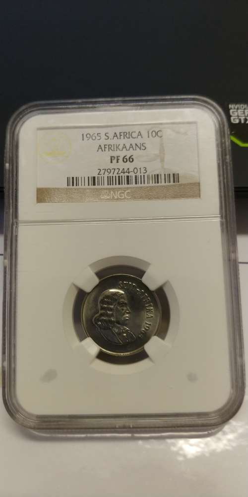 1965 AFRIKAANS PF66 10 CENT