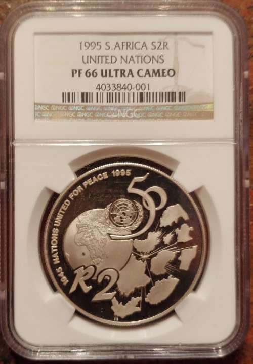 1995 SILVER UNITED NATIONS R2 PF66 ULTRA CAMEO