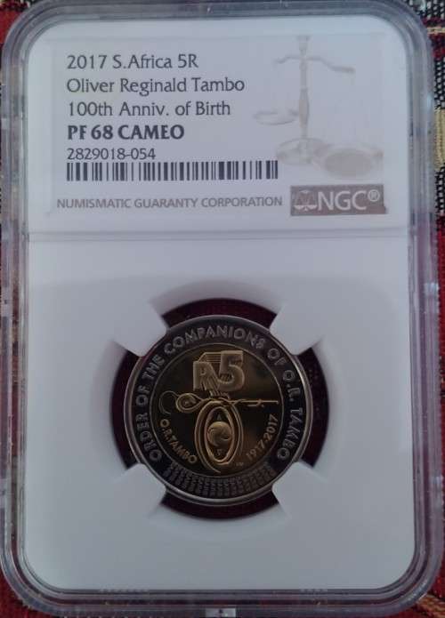 2017 SOUTH AFRICA PROOF R5 OLIVER TAMBO PF68 - CAMEO