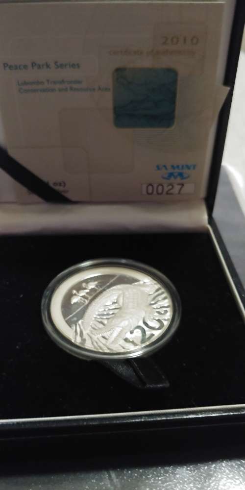 2010 1OZ SILVER (.925AG) PROOF COIN.- PEACE PARK SERIES - NILE.CROCODILE