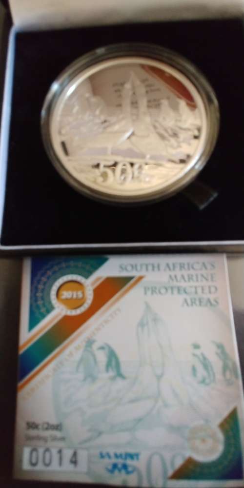 2015 SILVER 50c SOUTH AFRICA MARINE PROTECTED AREAS