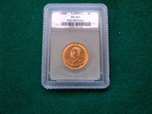 2008 MANDELA 90TH BIRTHDAY R5 - "MS GILTED" - SACGS GRADED AND VERY SCARES