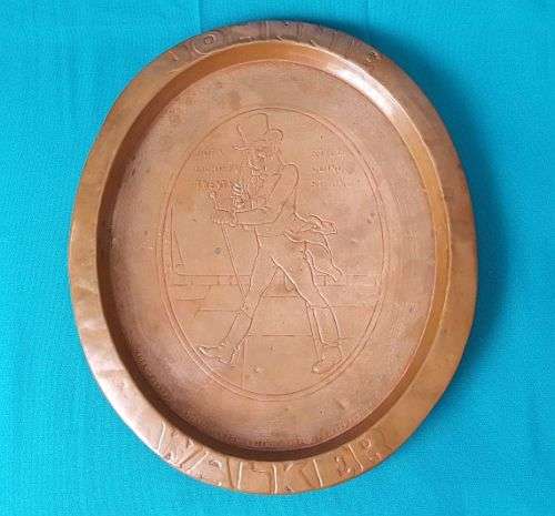 SCARCE!! ANTIQUE ART NOUVEAU JOHNNIE WALKER COPPER TRAY