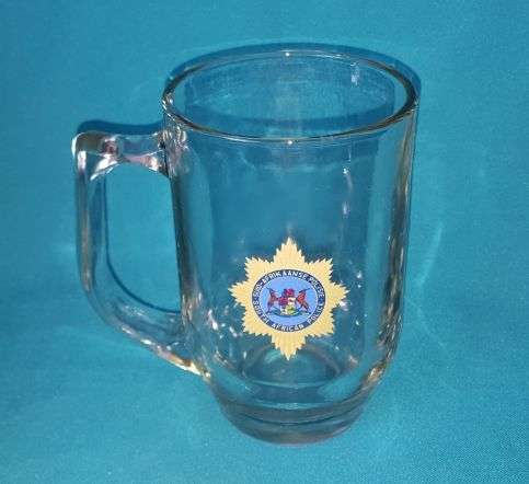LARGE OLD GLASS SOUTH AFRICAN POLICE BEER MUG