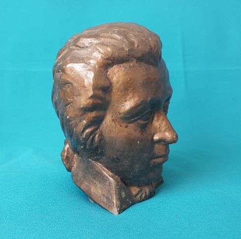VINTAGE DETAILED MOZART HEAVY CERAMIC BUST