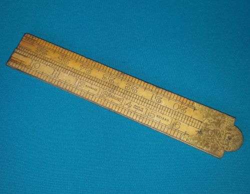 OLD WOODEN BOXWOOD RABONE FOLD RULER
