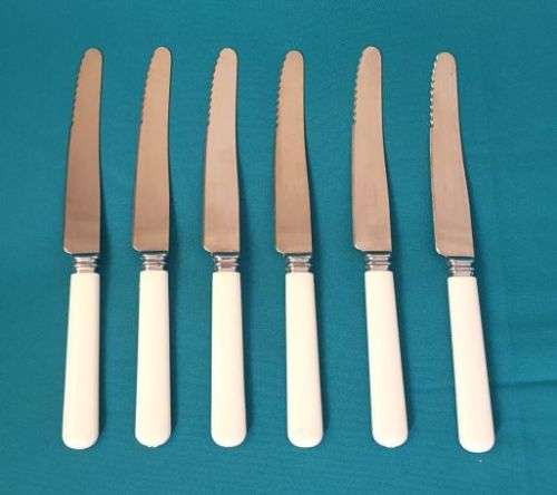 SET OF 6 BONE HANDLE LIKE DINNER KNIVES (SHEFFIELD)