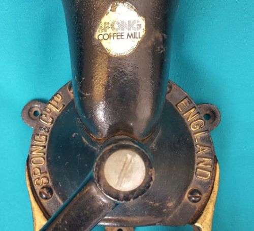 LARGE OLD CAST IRON COFFEE GRINDER (SPONG NO. 3)