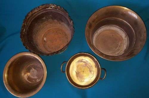 LOT OF VINTAGE BRASS PLANTERS