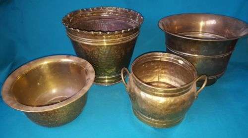 LOT OF VINTAGE BRASS PLANTERS