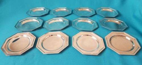 VINTAGE SET OF 12 SILVER PLATED COASTERS