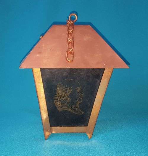 NICE COPPER AND GLASS OUDE MEESTER BRANDY LAMP SHADE