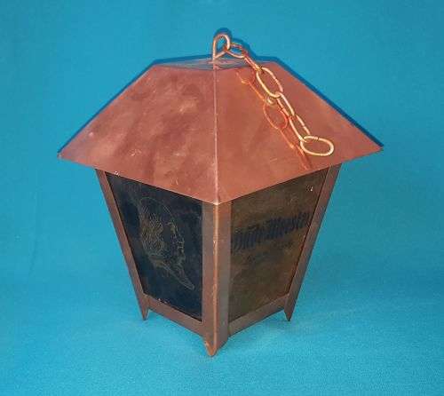 NICE COPPER AND GLASS OUDE MEESTER BRANDY LAMP SHADE