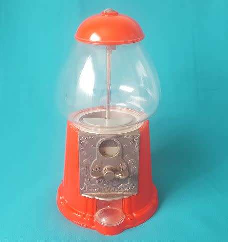 VINTAGE GLASS & METAL BUBBLEGUM DISPENSER