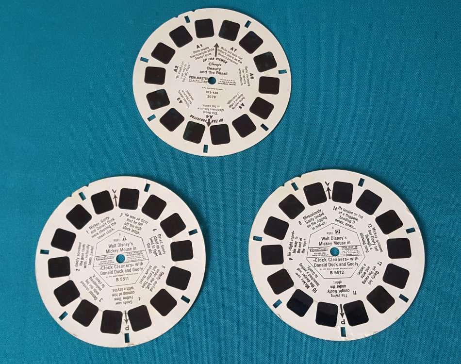 3 VINTAGE VIEW-MASTER REELS (WALT DISNEY)