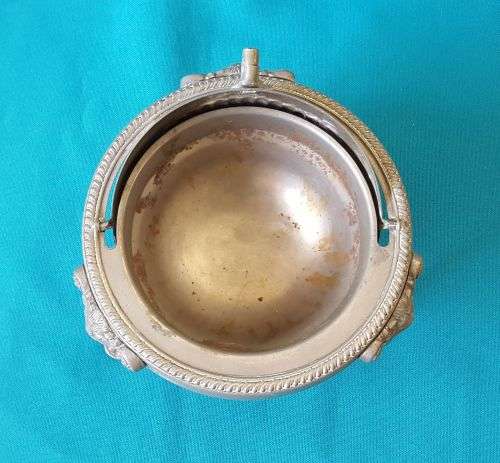 VINTAGE DOME BUTTER DISH WITH LION HEAD DETAIL