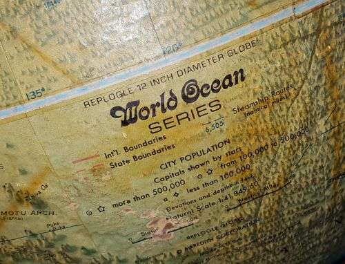 VINTAGE WORLD OCEAN SERIES GREAT WORLD GLOBE