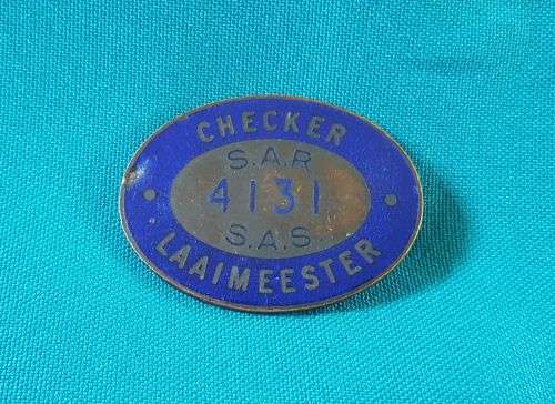 SAR/SAS "LAAIMEESTER"/ CHECKER METAL BADGE