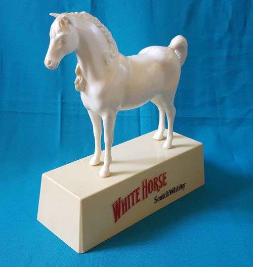 LARGE WHITE HORSE WHISKY ADVERTISING FIGURE