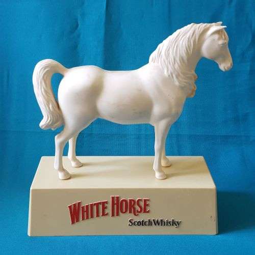 LARGE WHITE HORSE WHISKY ADVERTISING FIGURE